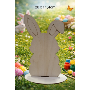 Królik 7 20 cm, królik 20cm na podstawce owalnej, sklejka 3mm